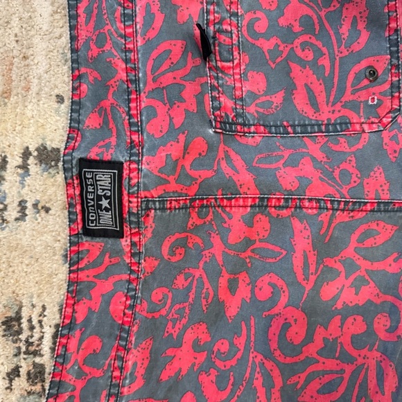 Converse All Star Shorts Mens Size 36 Red Black Geometric Pattern Swim Trunk - Picture 5 of 6